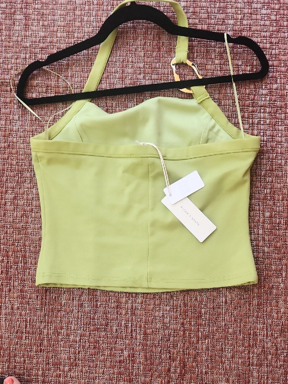 Altered State Jessamine Lime Green Hardware Halter Top Size Medium - Picture 11 of 13